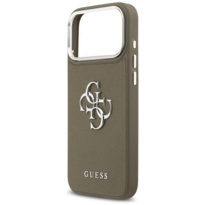 6. Etui Guess Grained Big 4G Classic Logo na iPhone 17 Pro Max - brązowe