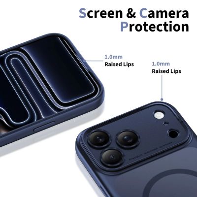 4. Etui Tech-Protect Magpeak Magsafe CC na iPhone 17 Pro - granatowy mat