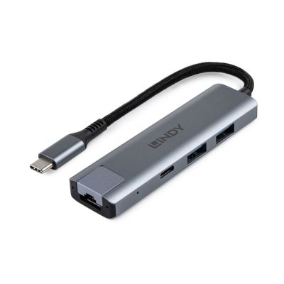2. Lindy 43422 huby i koncentratory USB 3.2 Gen 2 (3.1 Gen 2) Type-C 10000 Mbit/s Szary