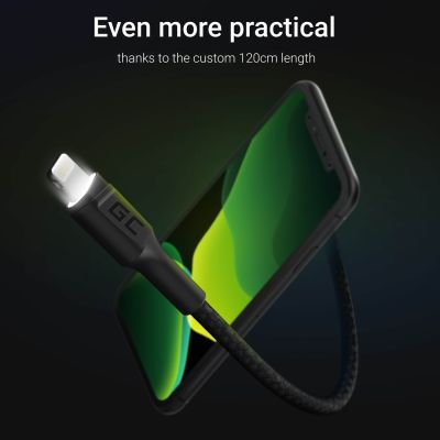 2. GREEN CELL KABEL KABGC05 KABEL GREEN CELL GC RAY USB - LIGHTNING 120CM, BIAŁY LED, SZYBKIE ŁADOWANIE