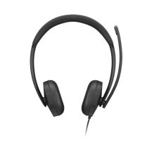 Przewodowy zestaw słuchawkowy VoIP Lenovo 5000 z mikrofonem, USB A/C, Czarny