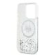 7. Etui Karl Lagerfeld Liquid Glitter Choupette Head MagSafe na iPhone 15 Pro Max - przezroczyste