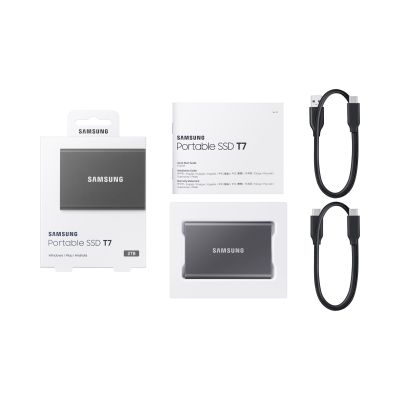 4. Samsung Portable SSD T7 2 TB USB Type-C 3.2 Gen 2 (3.1 Gen 2) Szary