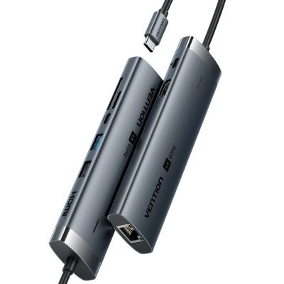 3. Stacja dokująca USB-C 8w1 Vention 4K 60Hz 100W PD 0.15m