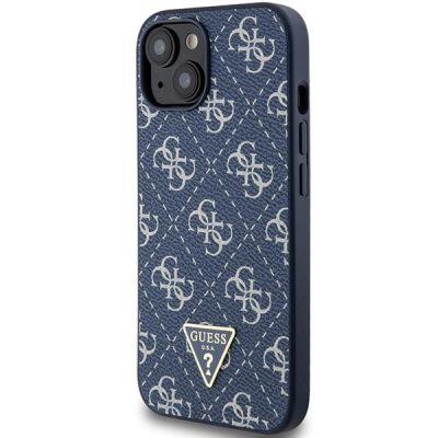 2. Etui Guess 4G Triangle Metal Logo na iPhone 15 Plus / 14 Plus - niebieskie