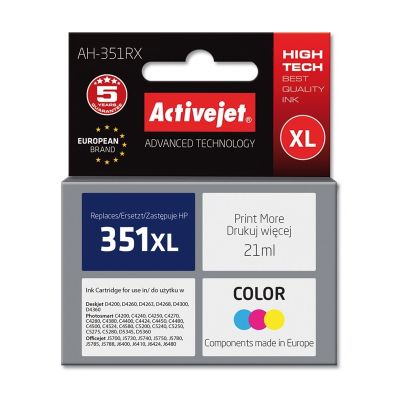 Activejet AH-351RX Tusz (zamiennik HP 351XL CB338EE; Premium; 21 ml; kolor)
