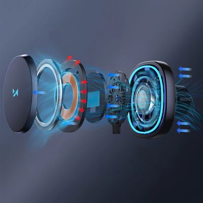 8. Uchwyt samochodowy Wozinsky WCT5-6S2Y z ładowarką indukcyjną Qi/MagSafe 15W z wentylatorem na kratkę nawiewu - czarny