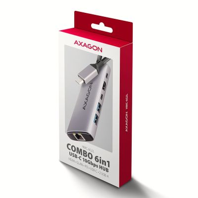 10. Axagon HMC-6G2L stacja dokująca Przewodowa USB 3.2 Gen 2 (3.1 Gen 2) Type-C Aluminium