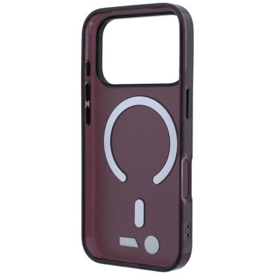7. Etui BMW M IML Frosted Metal Logo & Trims MagSafe na iPhone 17 Pro / 18 Pro - bordowe