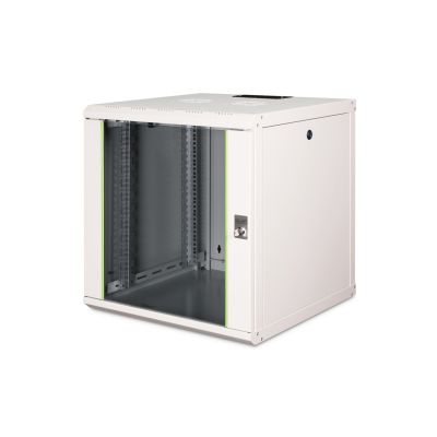 6. Szafa sieciowa wisząca Unique 19" 12U rack 600x600, drzwi szyba, szary, niedzielona, złożona, 100kg