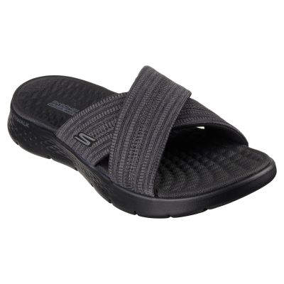Skechers damskie Japonki GO WALK FLEX SANDAL IMPRESSED 141420 BKGY