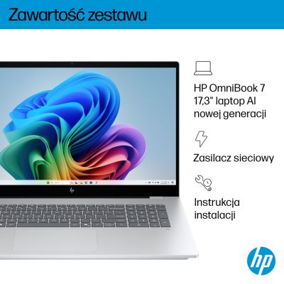23. HP OmniBook 7 17-DC0073CL Ultra 7 258V 17.3"FHD Touch 32GB SSD1TB BT BLKB GeForce RTX 4050 6GB Win11 Silver (REPACK) 2Y