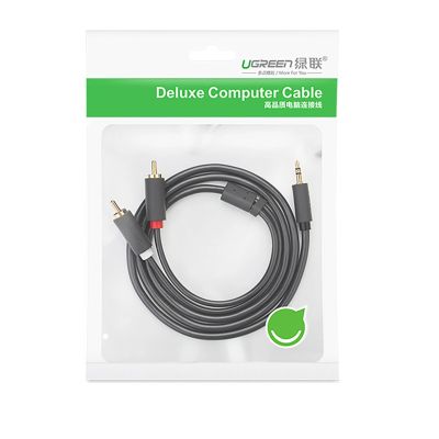 5. Kabel Ugreen AV102 10513 3,5 mm mini jack (męski) / 2RCA (męski) 5m - szary