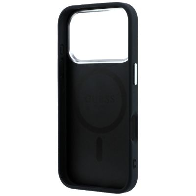 7. Etui Guess Grained Triangle Logo MagSafe na iPhone 17 Pro / 18 Pro - czarne