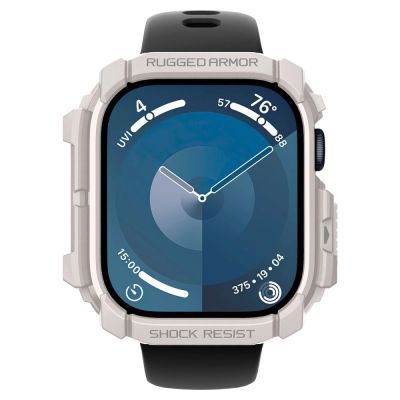 4. Pasek Spigen Rugged Armor na Apple Watch 10 46mm - beżowy