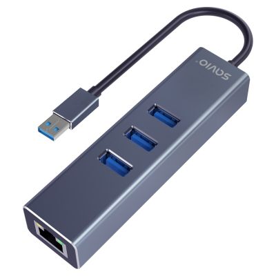2. SAVIO AK-58 3-PORTOWY HUB USB-A Z ADAPTEREM RJ-45