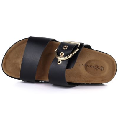 2. Klapki damskie z klamrą czarne Potocki 54325