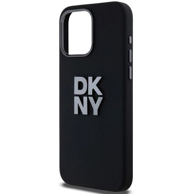 6. Etui DKNY Liquid Silicone Metal Logo na iPhone 15 Pro Max - czarne