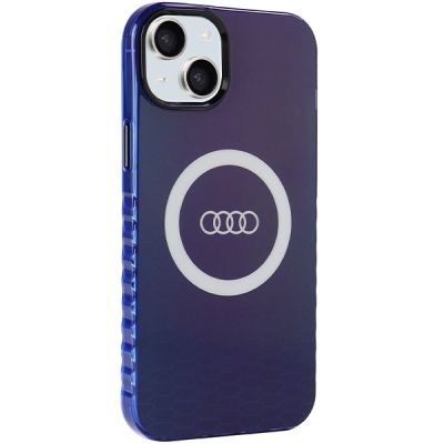 6. Etui Audi IML Big Logo MagSafe na iPhone 15 Plus / 14 Plus - niebieskie