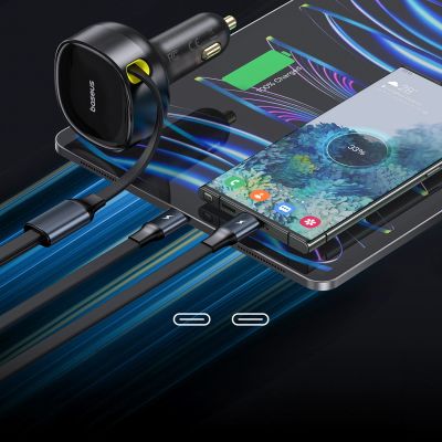 5. Ładowarka samochodowa Baseus Enjoyment 33W 2w1 2x USB-C - czarna