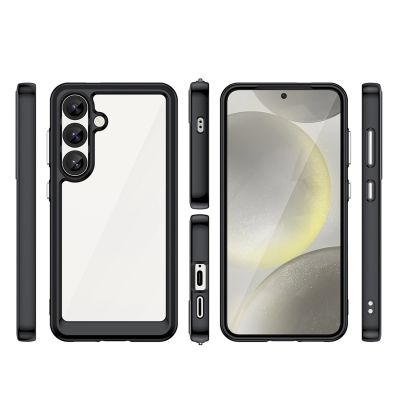2. Etui Outer Space Case na Samsung Galaxy S25 Edge pokrowiec z elastyczną ramką - czarne