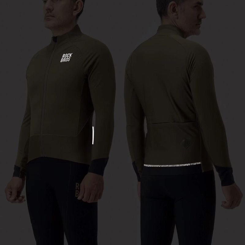 5. Kurtka rowerowa Rockbros YDWT014 zimowa polarowa dwuwarstwowa rozmiar XL - zielona