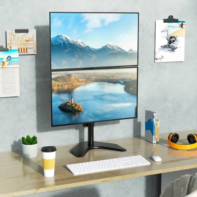 10. TECHLY PODSTAWA POD 2 MONITORY 13-27" LCD 10KG BIURKOWA PIONOWA