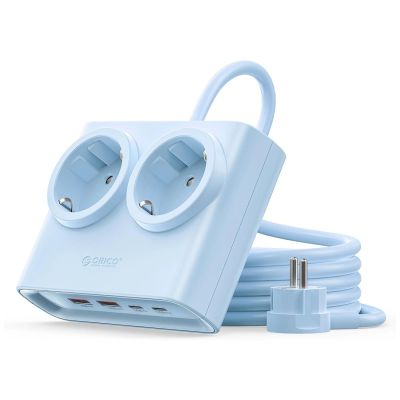 Listwa zasilająca Orico PDC25 25W 6w1 2x AC + 2x USB-A + 2x USB-C - niebieska