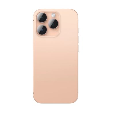 2. Szkło hartowane AMAZINGTHING AR Aluminium 3 Lens Glass z ramką na soczewki aparatu do iPhone 16 Pro / 16 Pro Max - różowe złoto