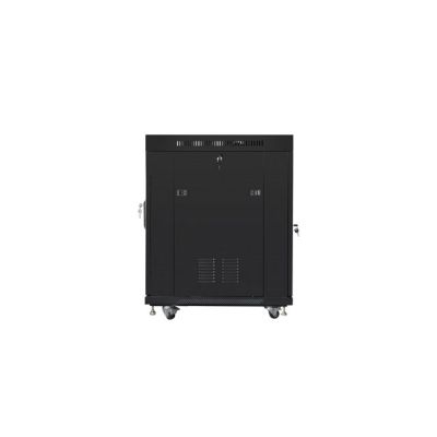 5. LANBERG SZAFA STOJĄCA RACK 19" 15U 600X800 DRZWI SZKLANE LCD CZARNA FF01-6815-12BL (FLAT PACK)