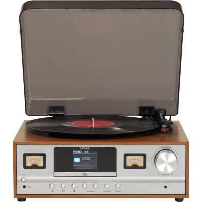 Retro wieża stereo Denver MRD-52 z gramofonem light wood