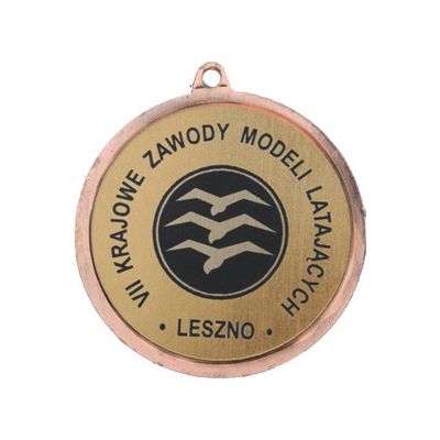 7. Medal brązowy z miejscem na emblemat 50 mm - medal stalowy z grawerem na laminacie