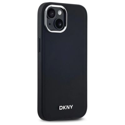 4. Etui DKNY Plain Logo MagSafe na iPhone 15 Plus - czarne