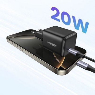 2. Ładowarka sieciowa Ugreen X512 20W  GaN 1x USB-C - czarna