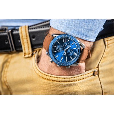 4. Zegarek Męski Giewont Chronograph Sapphire Brązowo Niebieski GW8720-A2