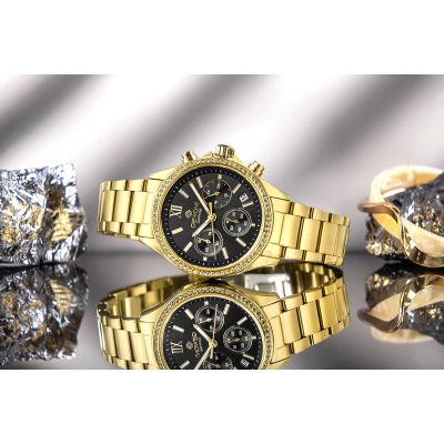 7. Zegarek Damski Giewont Sapphire Złoto Czarny GW3670-B3