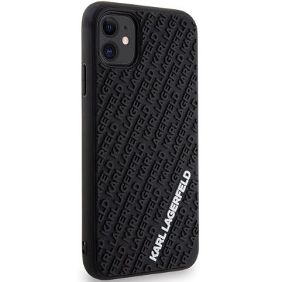 4. Etui Karl Lagerfeld 3D Rubber Multi Logo do iPhone 11 / Xr - czarne