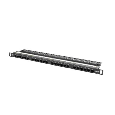 4. Patch panel Lanberg PPU6-0024-B (0.5U; kat. 6; 24xRJ-45)