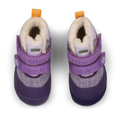 5. Buty zimowe barefoot do nauki chodzenia Affenzahn Snuggy Butterfly (01502-40214)