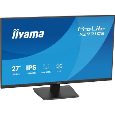 26. iiyama ProLite X2791QS-B1 monitor komputerowy 68,6 cm (27") 2560 x 1440 px Quad HD LED Czarny
