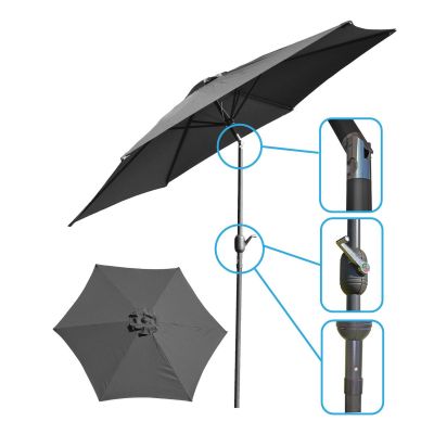 10. PARASOL OGRODOWY 300CM SKŁADANY SZARY