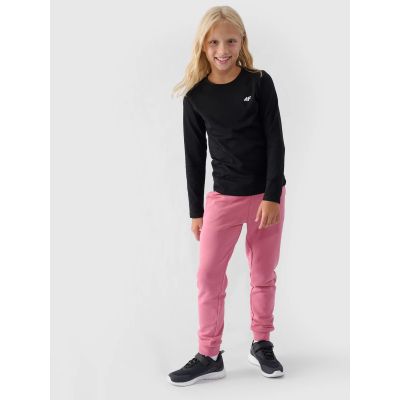3. Longsleeve regular gladki dziewczęcy 4F Junior 4FJWMM00TLONF318-20S