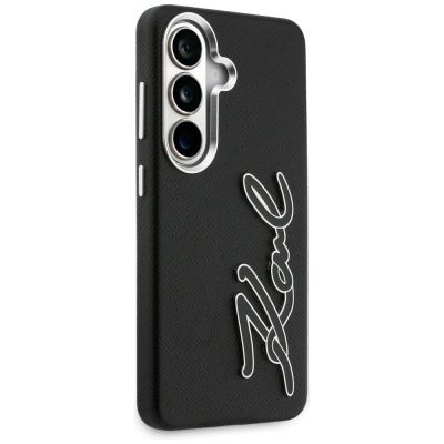 4. Etui Karl Lagerfeld Grained Signature Metal Resin Logo na Samsung Galaxy S26 - czarne