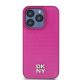 3. Etui DKNY Leather Monogram Pattern Metal Logo MagSafe na iPhone 15 Pro - różowe