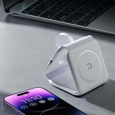 17. Ładowarka indukcyjna 3w1 Dudao A11N 15W - biała + kabel USB-C / USB-C