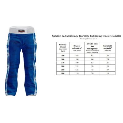 3. Spodnie do kickboxingu MASTERS SKBP-M (WAKO APPROVED)