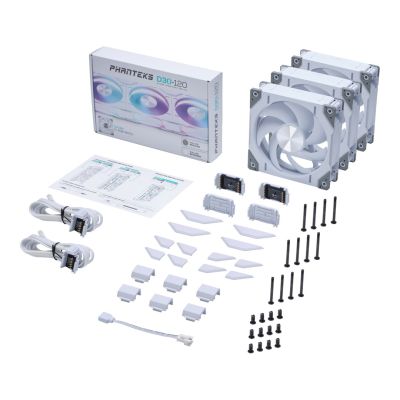 8. Phanteks PH-F120D30 Wentylator 12 cm Biały 3 szt.