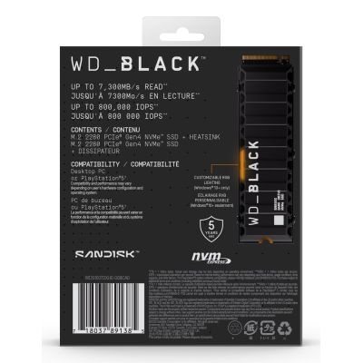 10. Dysk SSD WD Black SN850X WDS100T2XHE (1 TB ; M.2; PCIe NVMe 4.0 x4; heatsink)