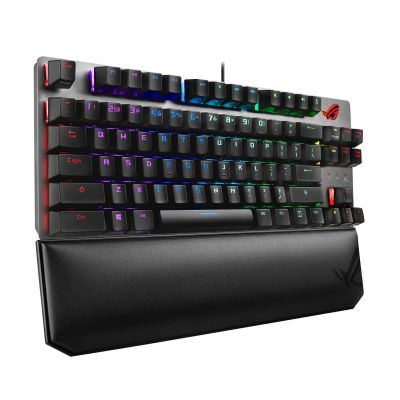 8. ASUS ROG Strix Scope NX TKL Deluxe klawiatura Gaming USB Niemiecki Czarny, Szary