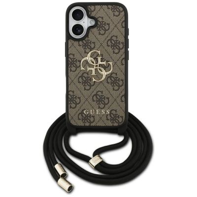 Etui Guess 4G Big Logo Cord Stap Crossbody na iPhone 17 - brązowe